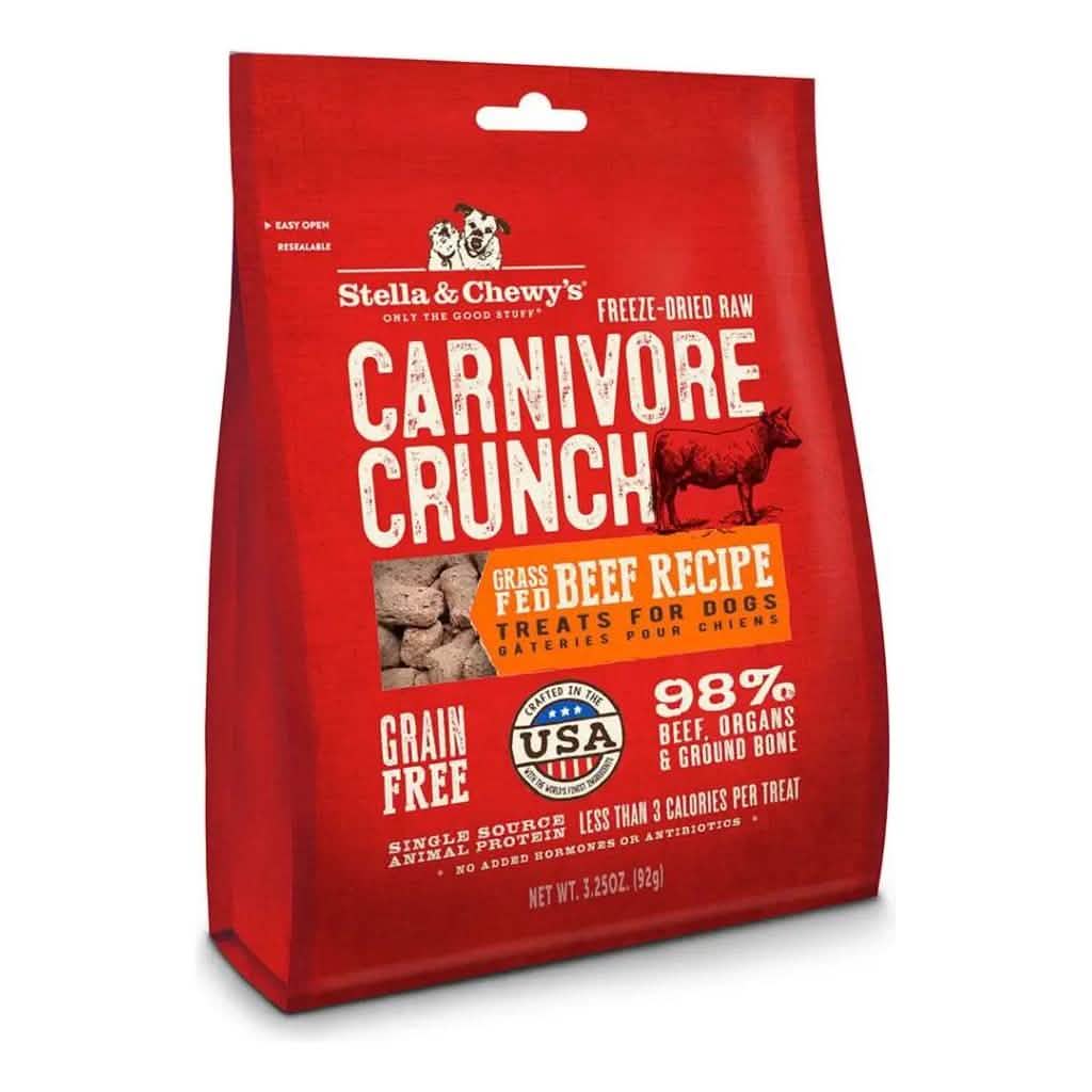 Stella & Chewy's Dog Treat Freeze-Dried Raw Carnivore Crunch Beef Recipe