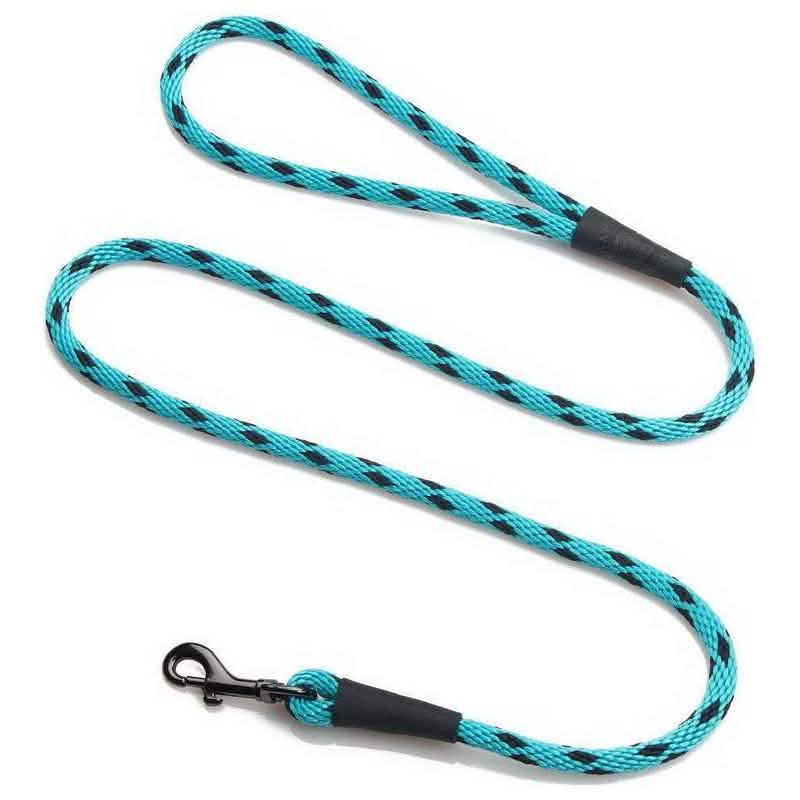 Mendota Small Snap Leash Black Ice Turquoise 3/8 x 6'
