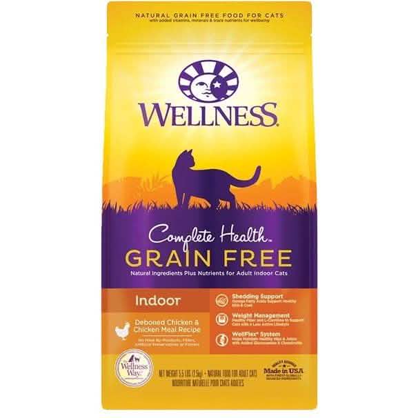 Wellness Dry Cat Food Complete Health Grain Free Indoor Chicken & Chicken Meal Recipe