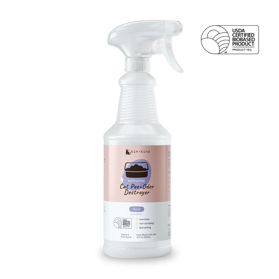 Kin+Kind Cat Odor Eliminator Floral Scented (32oz Bottle)