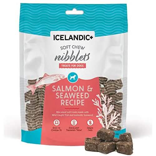 Icelandic+ Nibbles Salmon & Seaweed Flavor 2.25oz - Premium Cat Treats
