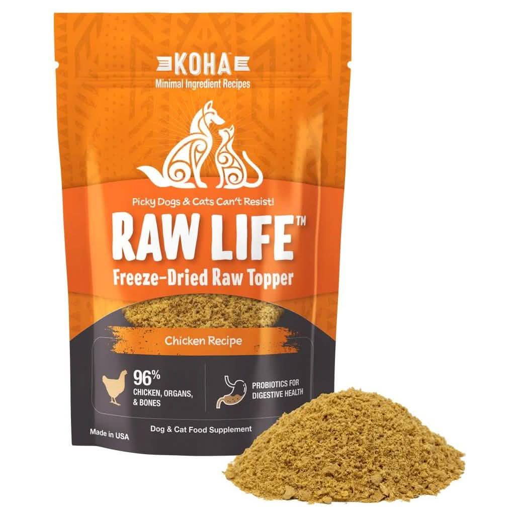 Koha Dog & Cat Food Topper Raw Life Freeze-Dried Raw Topper Chicken Recipe