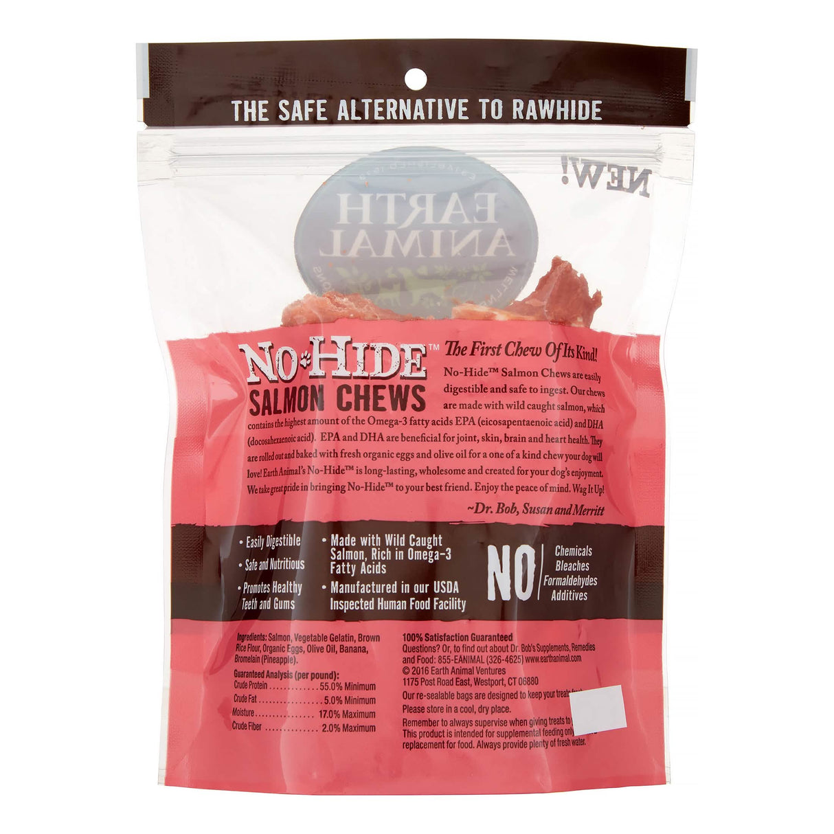 Earth Animal NOHIDE Salmon 4" 2pk