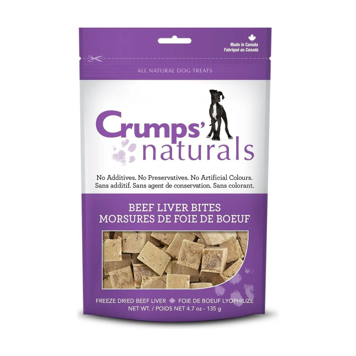 Crumps Naturals Beef Liver Bites treat 2.3oz