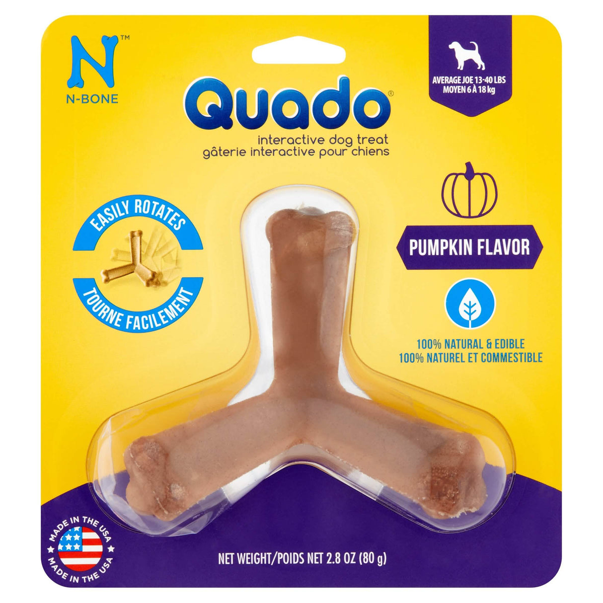 N-Bone Quado Pumpkin Flavor AverageJoe Size Pack of 1 for Dogs