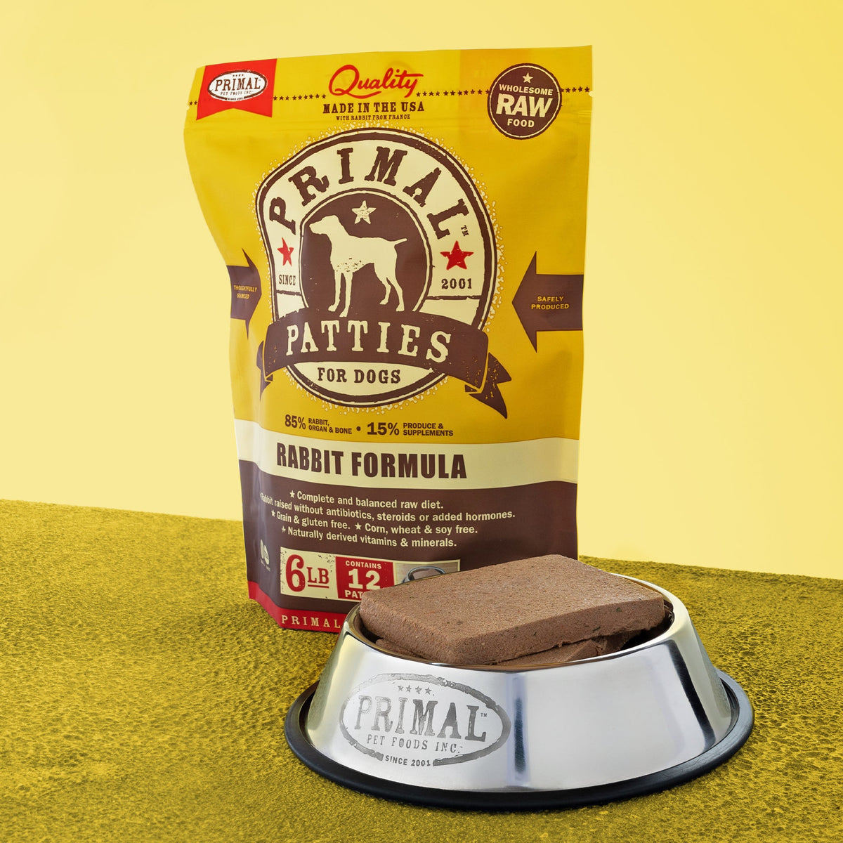 Primal Raw Frozen Dog Food Patties Rabbit Formula Pet Market NYC