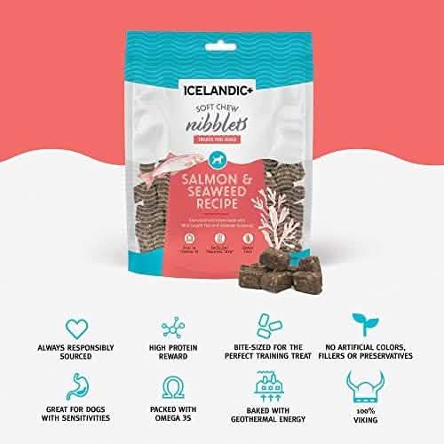 Icelandic+ Nibbles Salmon & Seaweed Flavor 2.25oz - Premium Cat Treats