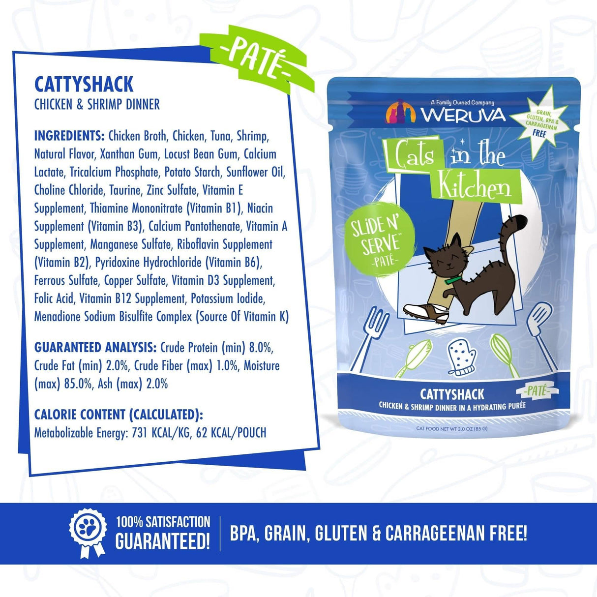 Weruva CP CITK SnS Cattyshack Chicken/Shrimp Paté 3oz