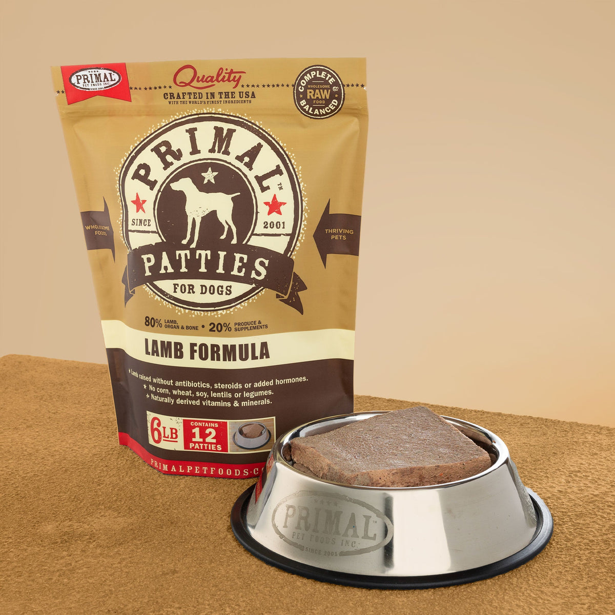 Primal Raw Frozen Dog Food Patties Lamb Formula Pet Market NYC