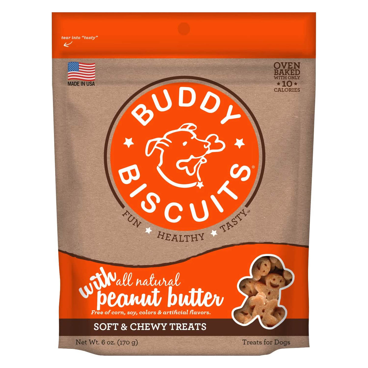 Buddy Biscuits D Chewy PB trt 6oz