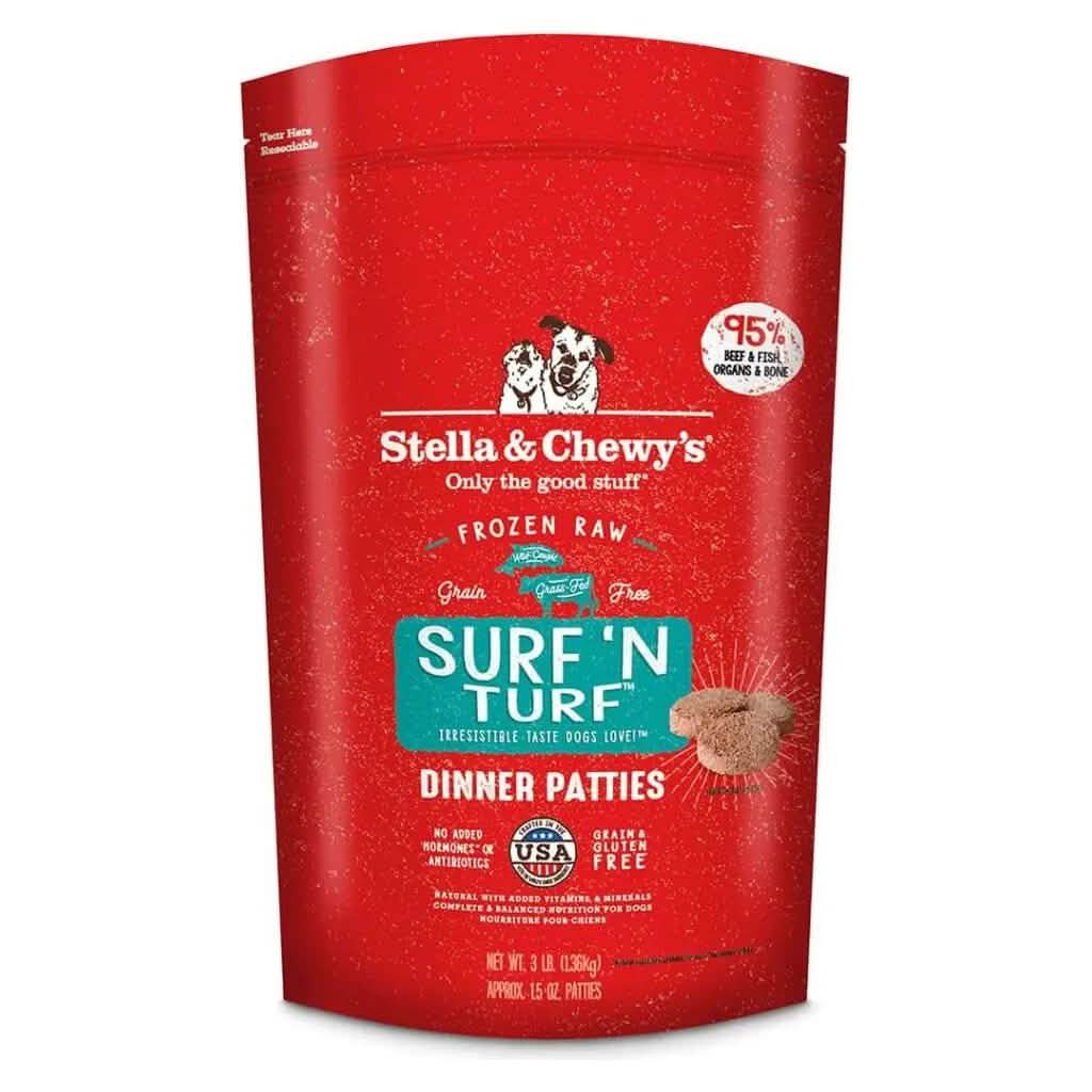 Stella & Chewy's Raw Frozen Dog Food Surf 'N Turf Dinner Patties