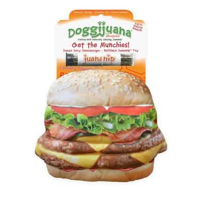 Meowijuana Doggijuana Get the Munchies Medium Size Cheeseburger Flavor Dog Toy