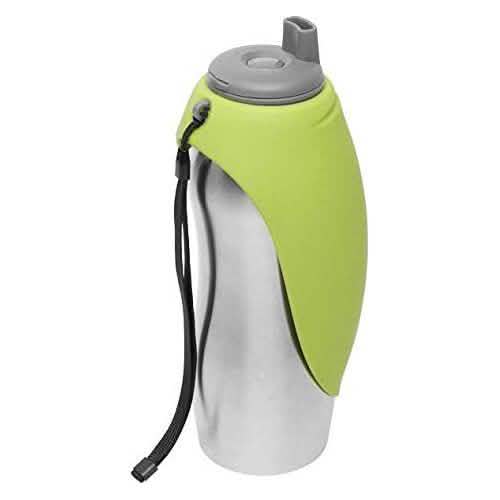Messy Mutts Green Travel Water Bottle for Dogs, 24oz Size
