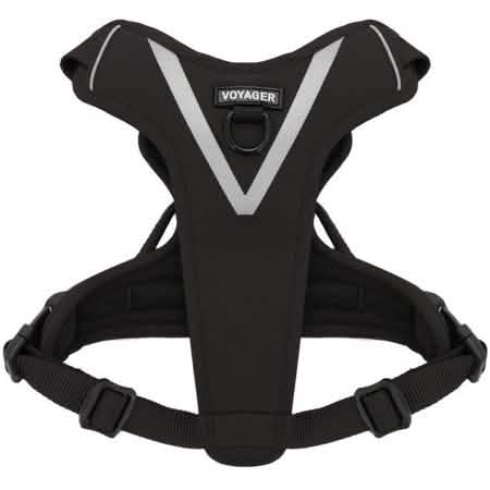 Voyager Dog Harnesses Medium Size Dual Attachment Maverick Outdoor Dog Harness in Black