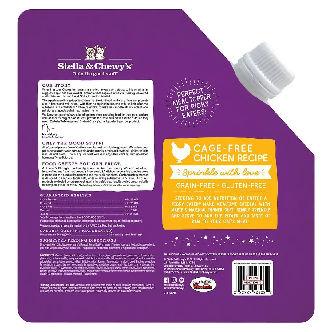 Stella & Chewy's Cat Food Topper Marie's Magical Dinner Dust Chicken Recipe