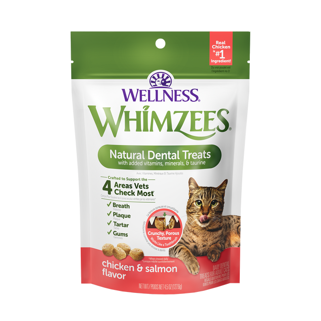 Whimzees Cat Dental Treats Chicken & Salmon 4.5oz
