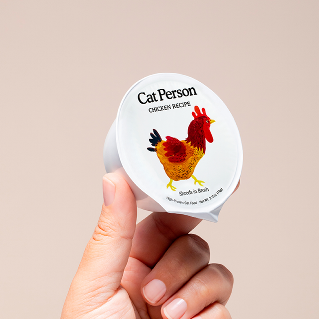 Cat Person Cat Wet Food Bowl Booster Shreds in Broth Chicken 2.75oz