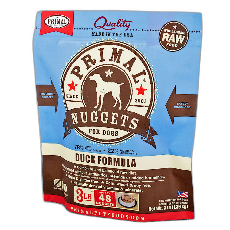 Primal Raw 冷冻狗粮块鸭肉配方