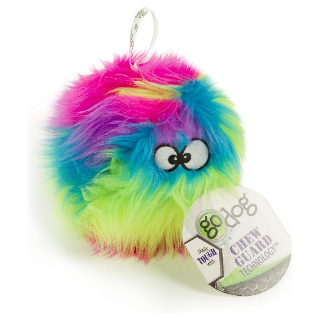 GoDog Small Rainbow Fuzz Ball - Colorful Dog Toy