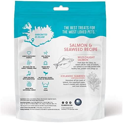 Icelandic+ Nibbles Salmon & Seaweed Flavor 2.25oz - Premium Cat Treats