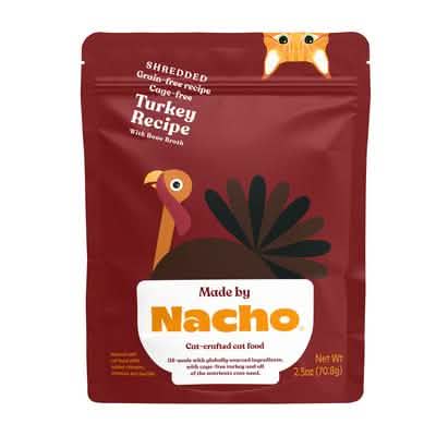 Made by Nacho Shredded Turkey with Bone Broth Cat Food, 2.5oz