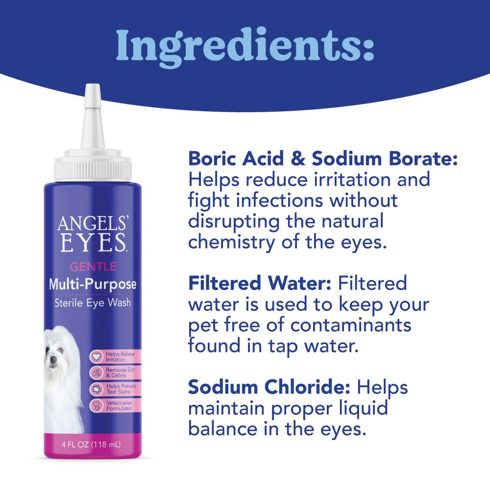 Angels' Eyes Gentle Multi-Purpose Eye Wash for Dogs (4oz bottle)