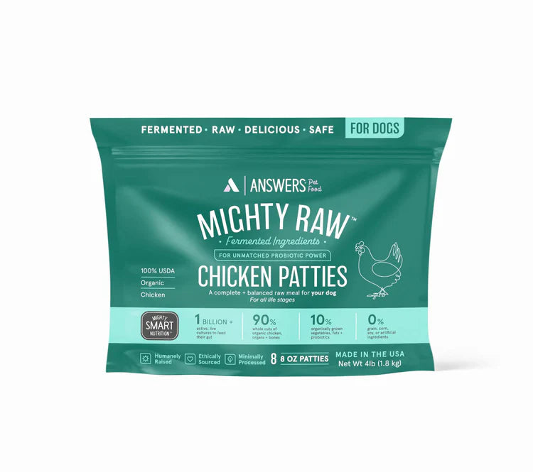 Answers Raw Frozen Dog Food Detailed Formula Chicken Nibbles