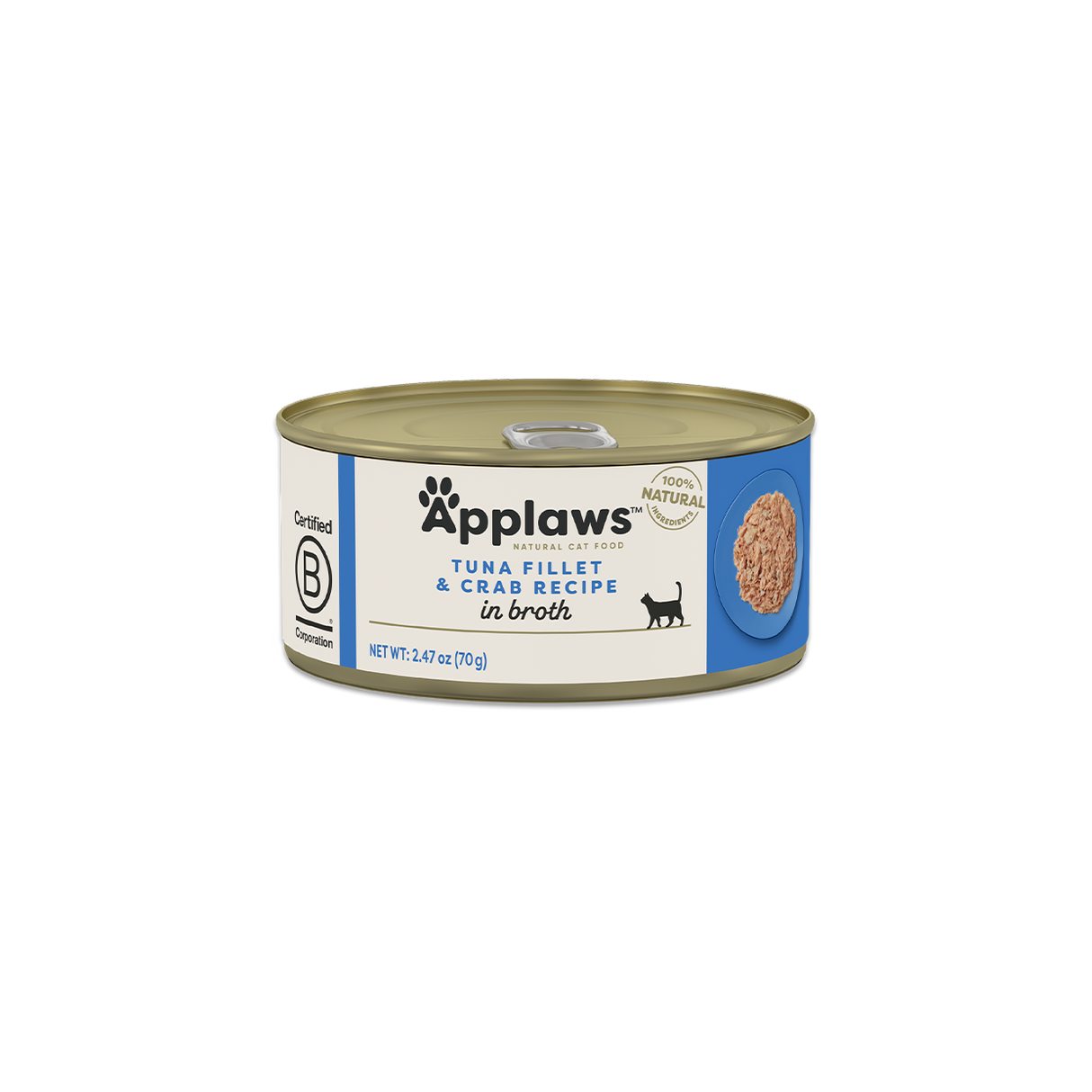 Applaws Tuna Fillet & Crab Recipe in Broth (2.47oz Can)