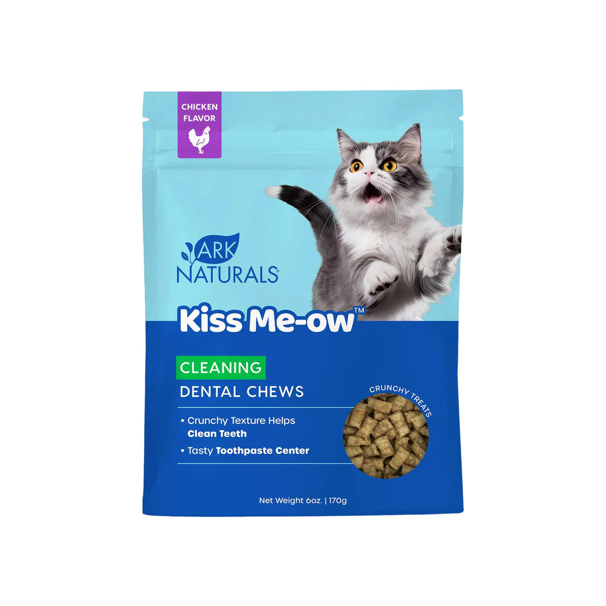 Ark Naturals Cat Dental Chew Kiss Me-ow Cleaning Chicken 6oz