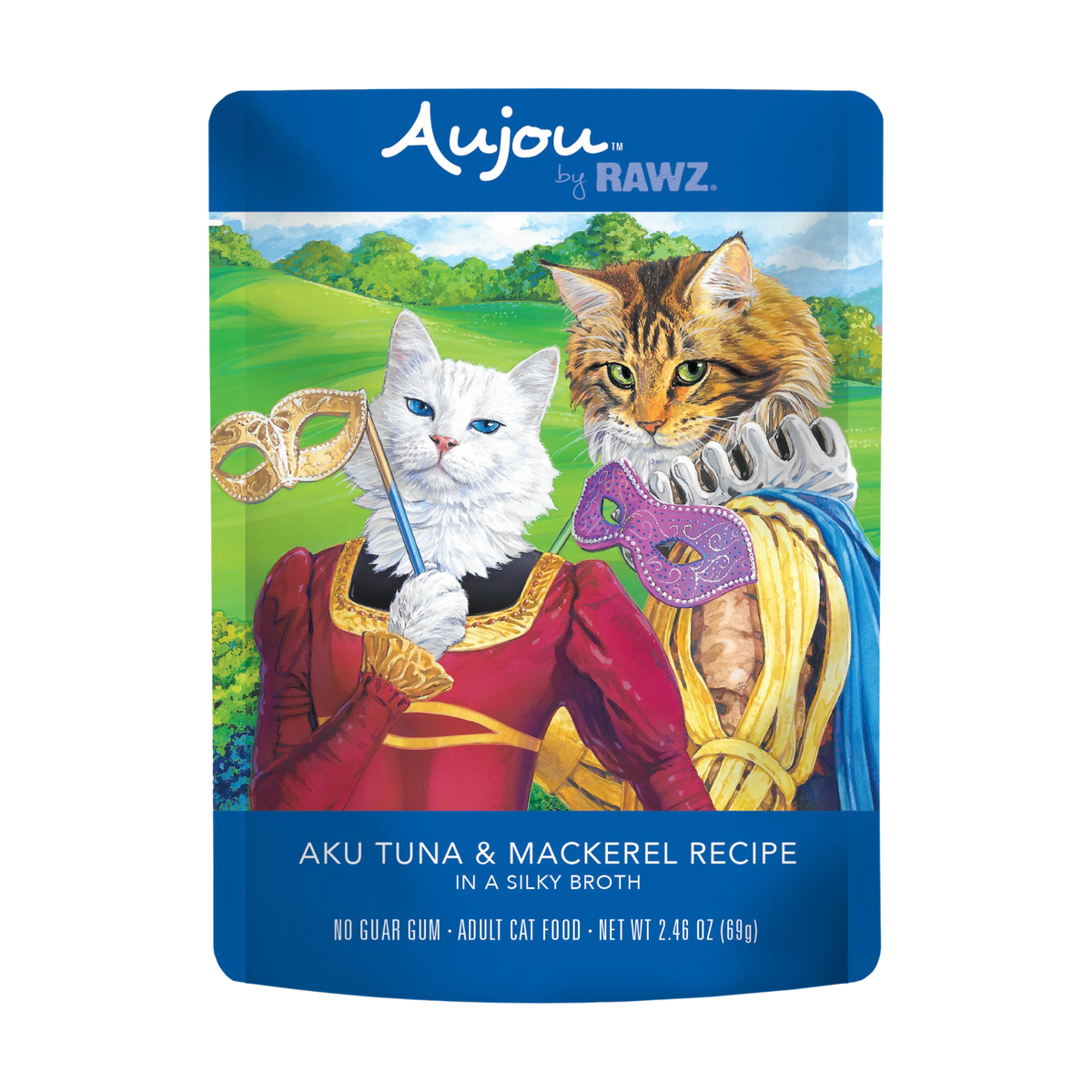 Alimento para gatos adultos Aujou by RAWZ Aku con atún y caballa en caldo sedoso