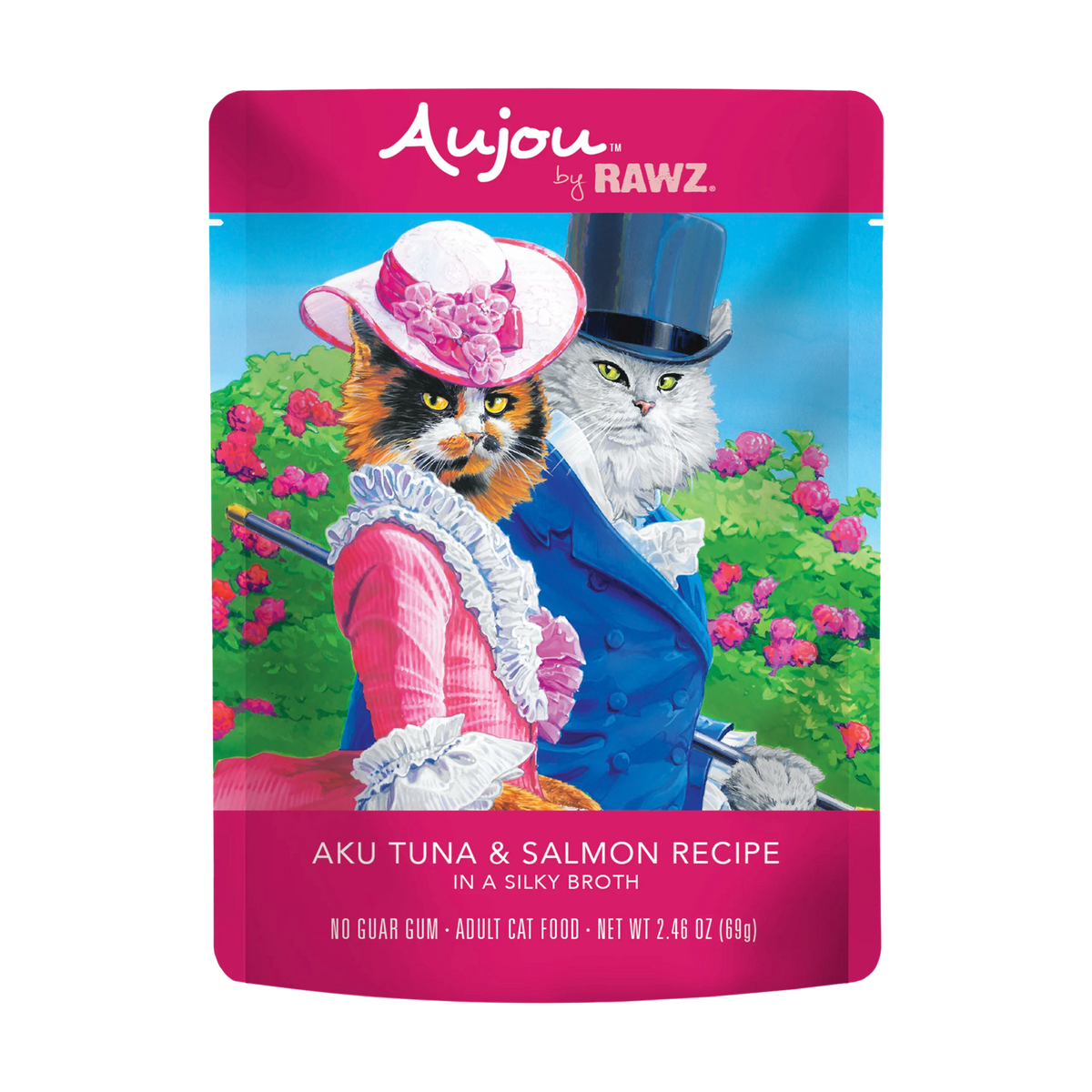 Alimento para gatos adultos Aujou by RAWZ Aku con receta de atún y salmón en caldo sedoso