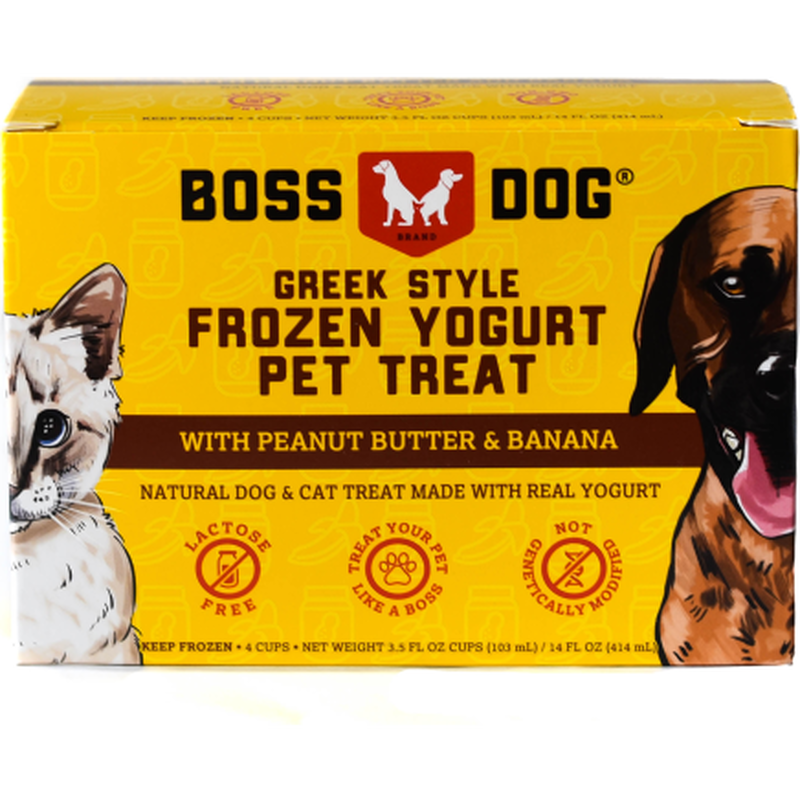 Boss Dog Greek Style Frozen Yogurt Peanut Butter and Banana Dog & Cat Treat (4 Pack)