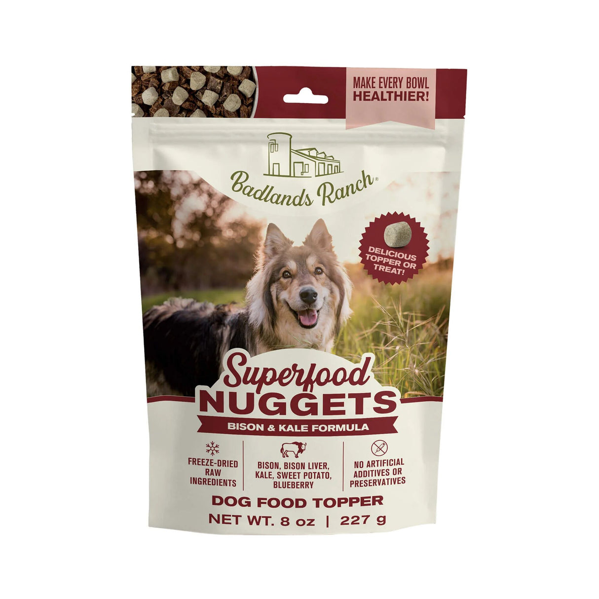 Badlands Dog Freeze-Dried Superfood Bison & Kale Nuggets 8oz
