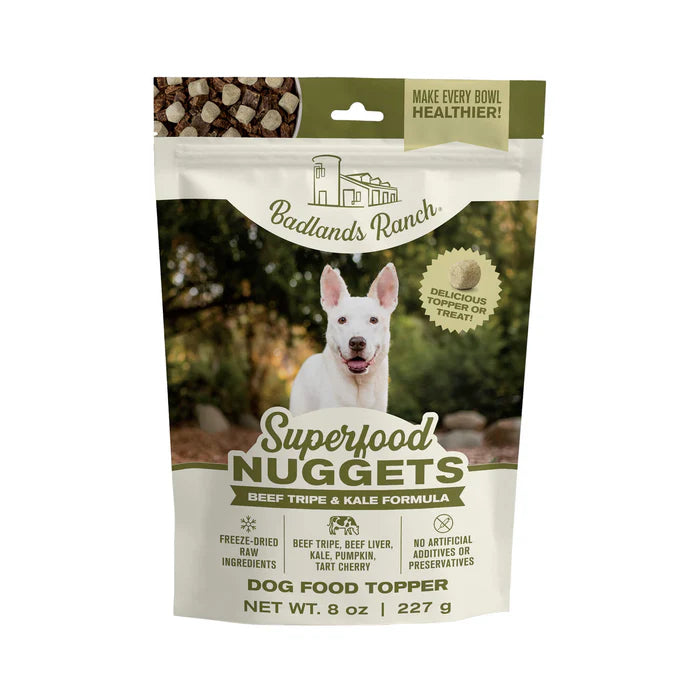 Badlands Dog Freeze-Dried Superfood Beef Tripe & Kale Nuggets 8oz