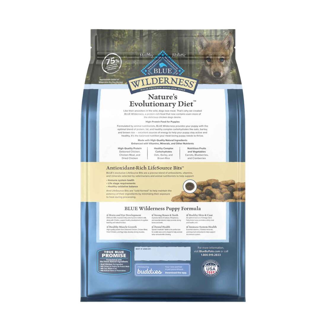Blue Wilderness Nature's Evolutionary Diet with Chicken Dry Puppy Food (4.5lb Bag)