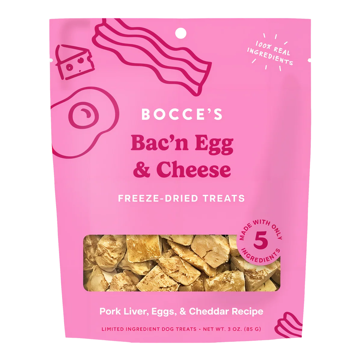 Bocce's Bakery Dog congelado Bac'n Egg & Cheese 3oz