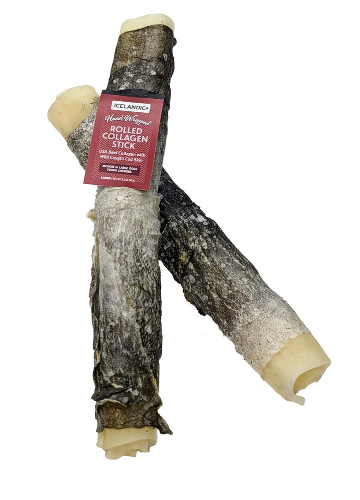BodP Icelandic Beef Rolled Collagen Stick for Dogs (8'')