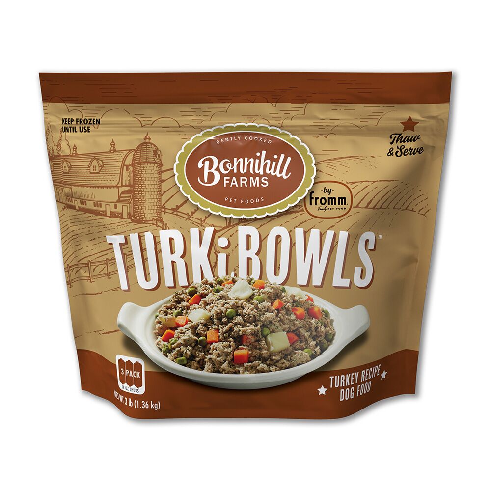 Bonnihill Farms by Fromm Gently Cooked Frozen Dog Food TurkiBowls Turkey Recipe 3lb