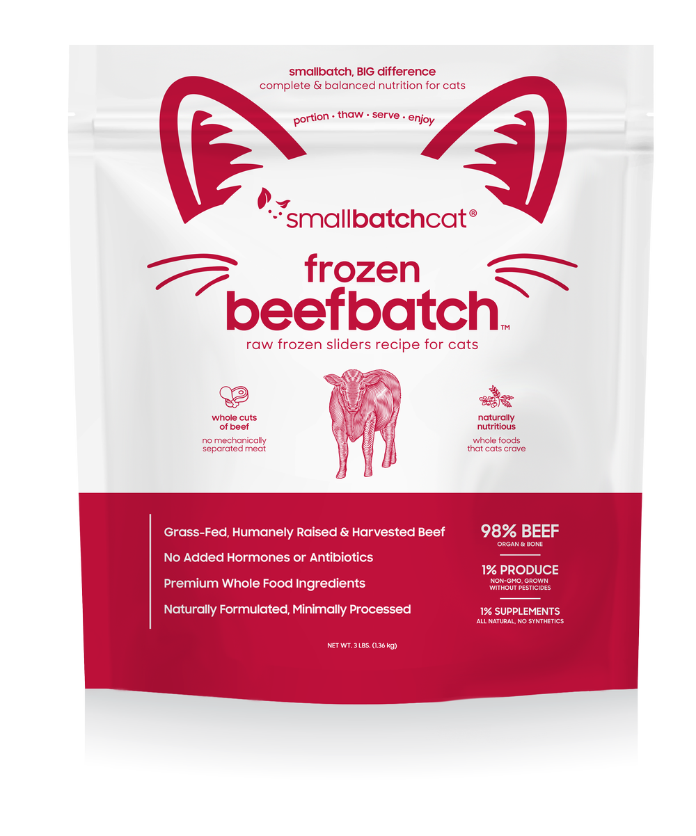 SmallBatch Raw Frozen Cat Food BeefBatch Sliders