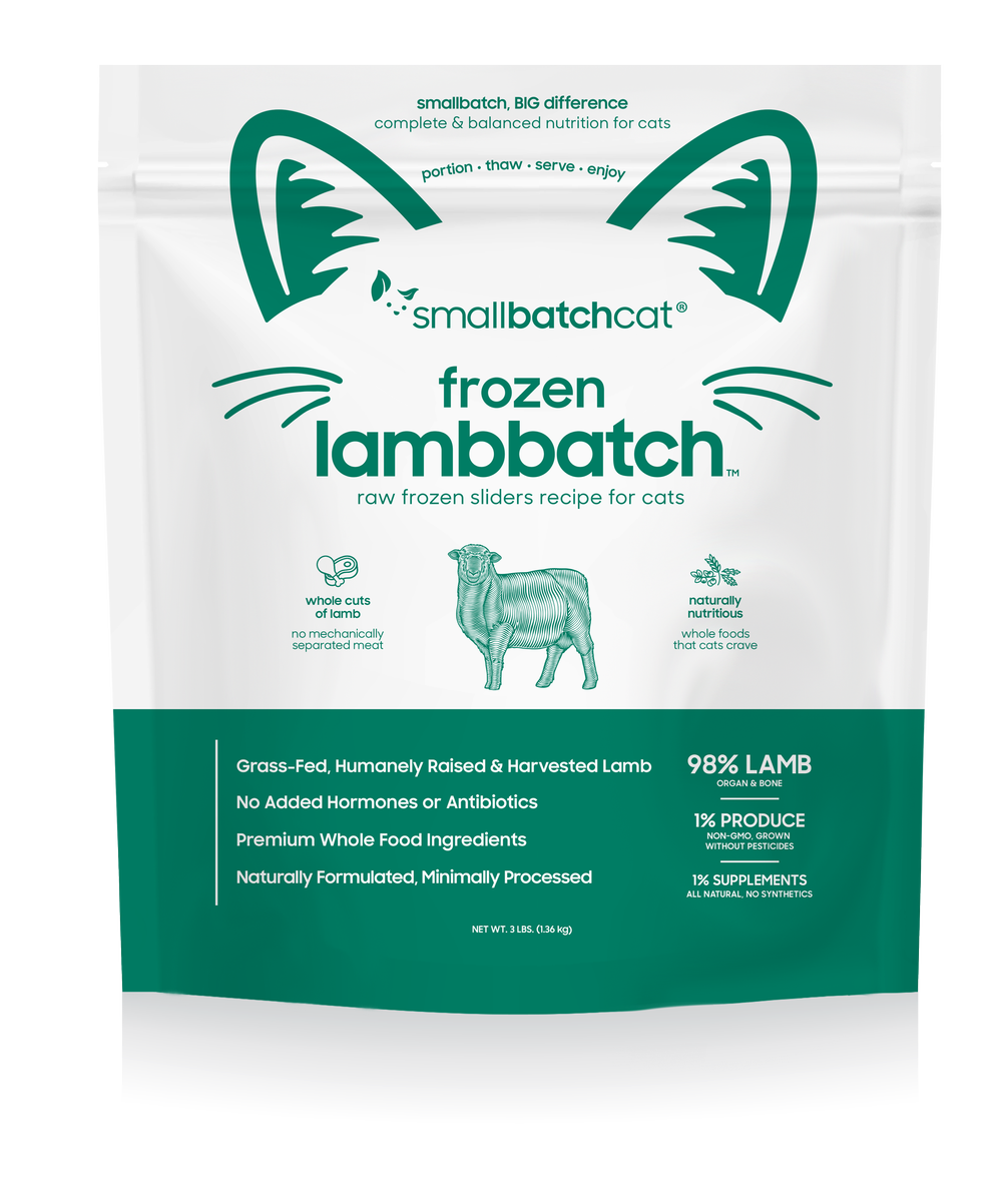 SmallBatch LambBatch Sliders Raw Frozen Cat Food (3lb Bag)