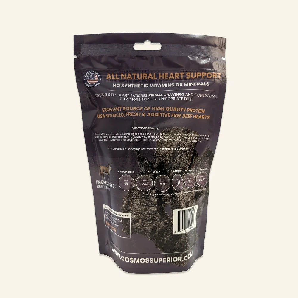 Cosmo's Superior Foods Beef Heart Jerky Dog & Cat Treats (4oz)