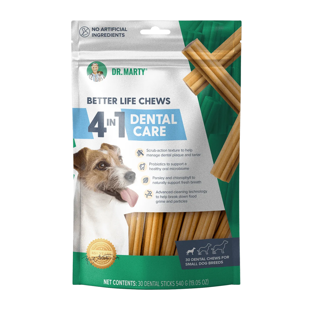 Dr Marty's Better Life Chews 4-in-1 Dental Care Dog Treats - Small (19.05 oz, 30 Pack)