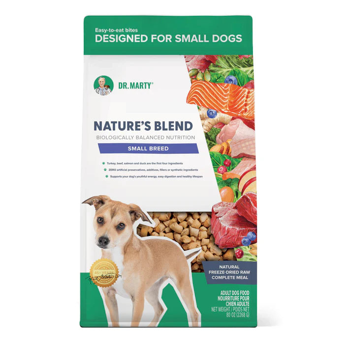 Dr. Marty Nature's Blend Small Breed Turkey, Beef, Salmon & Duck Freeze-Dried Dog Food (80oz bag)