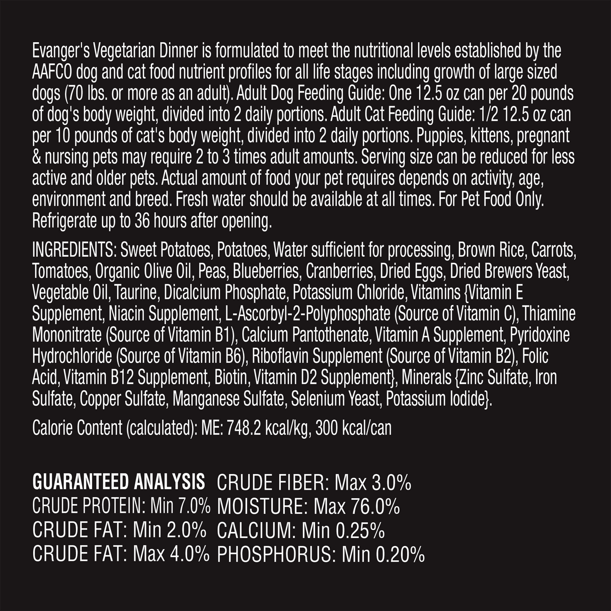 Eanger's Dog & Cat Wet Topper Grain Free Vegetarian 12.5oz