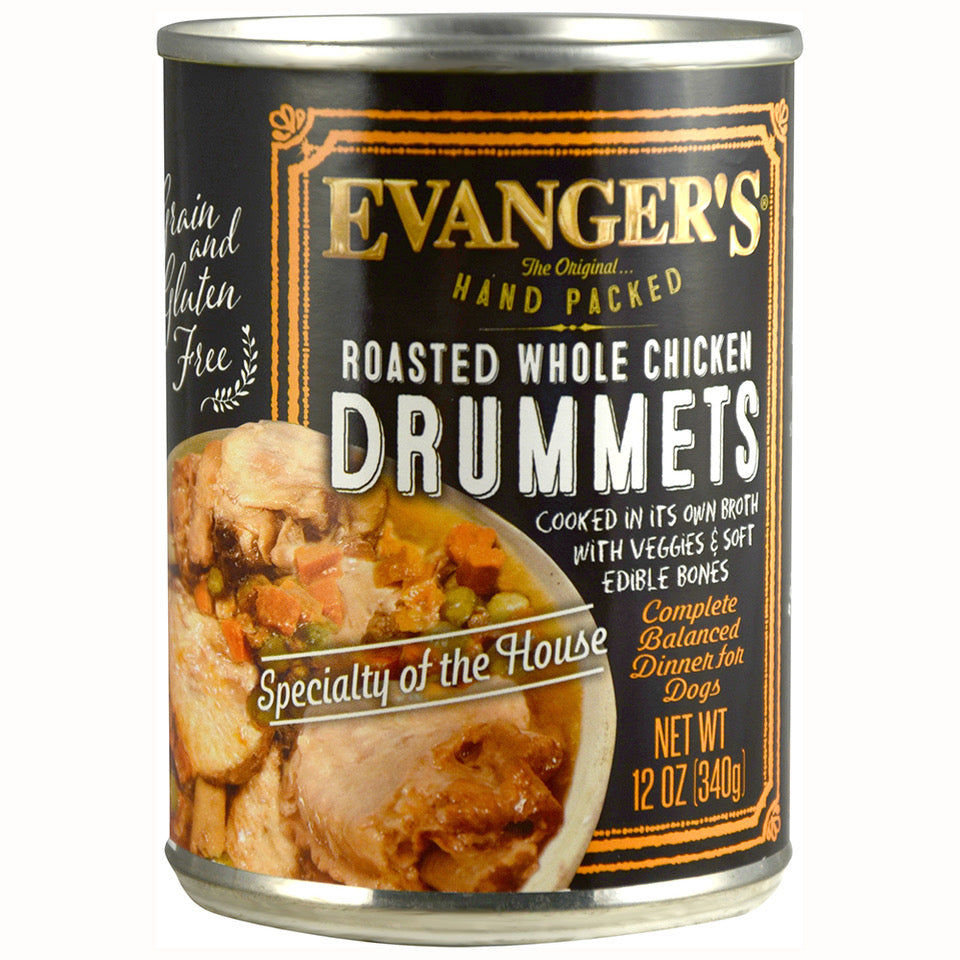 Evanger's Dog Wet Food Roasted Chicken Drumettes 12.5oz