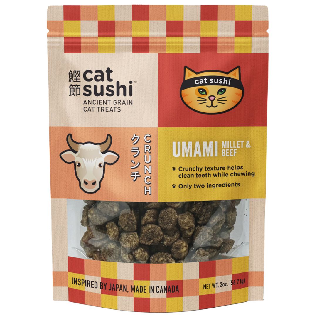 Earthly Cat Sushi Crunch Umami Millet & Beef Puffs 2oz