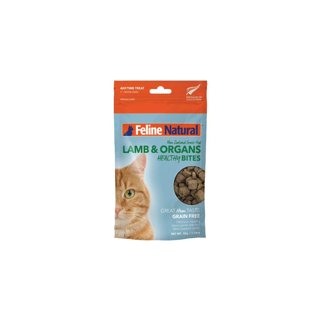 Bocaditos de cordero liofilizados para gatos Feline Natural, 1,76 oz