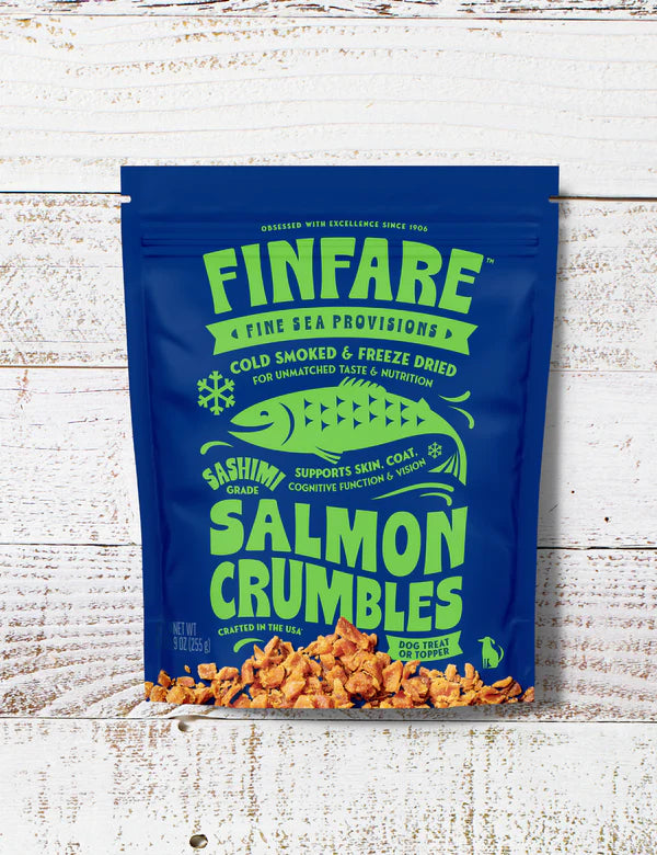 Finfare Cold Smoked & Freeze Dried Smoked Salmon Crumbles Dog Treat/Topper (1.3oz bag)