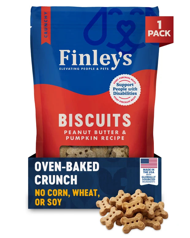 Finley's Biscuits Peanut Butter & Pumpkin Recipe Dog Treats (6oz bag)