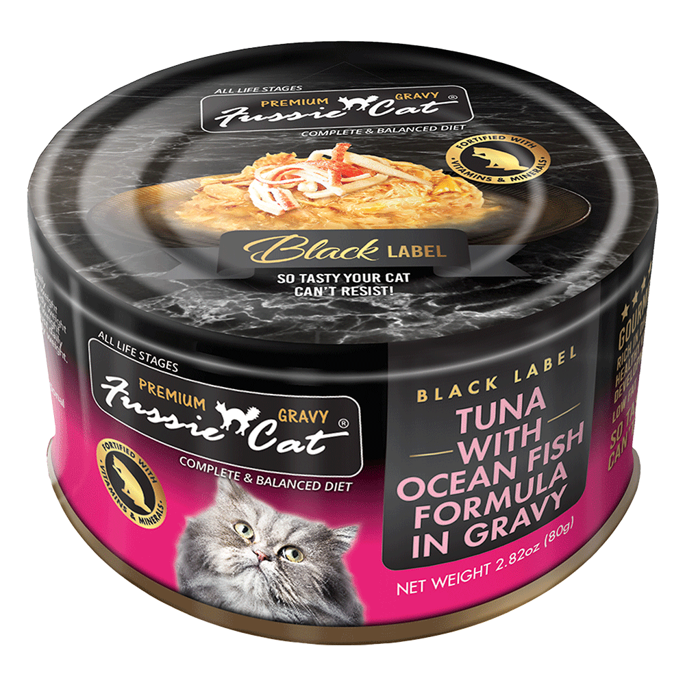 Fussie Black Label Tunawith Oceanfish Formula in Gravy Wet Cat Food (2.82oz)